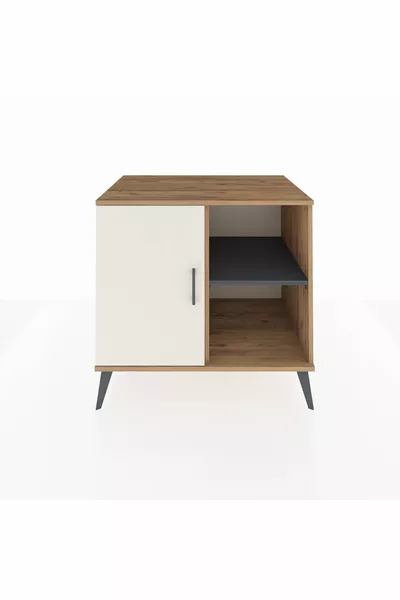 Commode Kronos à 2 étagères avec une porte en pin-pierre d'agate / Anthracite