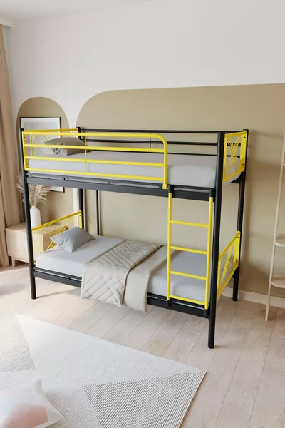 Mix Premium Metal Ranza  Yatak Uyumlu Sarı Ayrılabilir Ranza Karyola