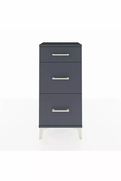 Arges Commode 3 Drawers Anthracite-Anthracite