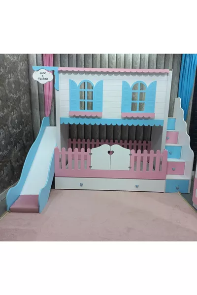 Alaçatı Bunk Bed with Slide and Small Bed