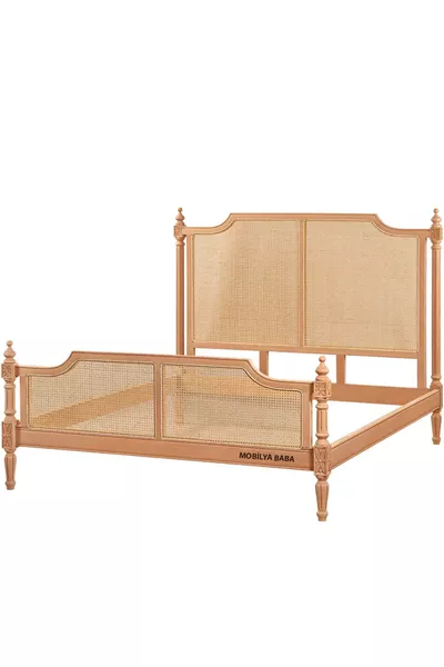 İslahiye Hasırlı Tornalı Başlık Takımı Cilasız Ham Ahşap