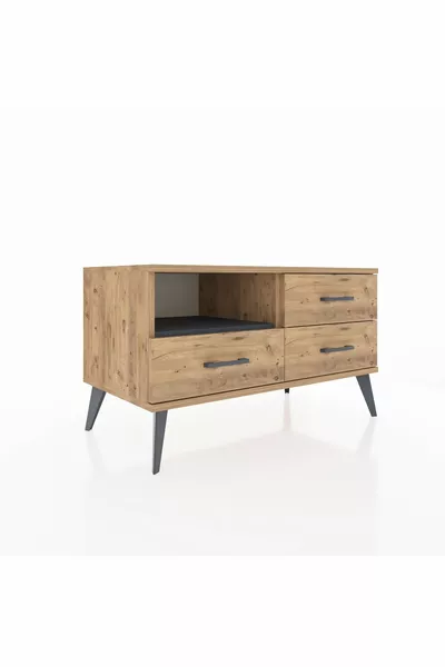 Hyperion Dressoir Enkel Rek 3 Laden Den/Antraciet/Den