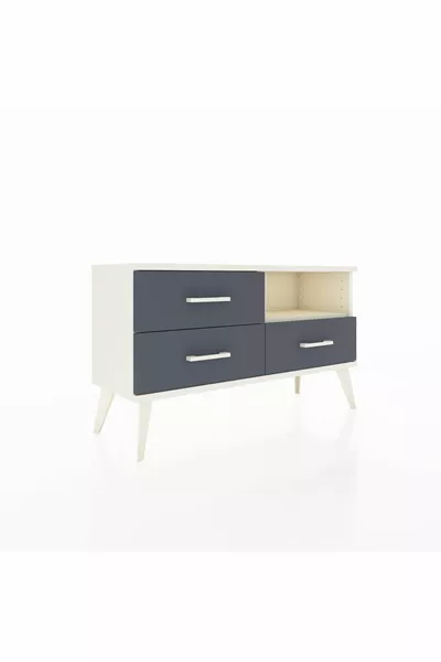 Arges Dressoir Enkele Plank 3 Lade Maansteen-Maansteen/Antraciet