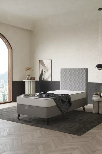 طقم سرير قماش فردي ProBasic (قاعدة السرير + رأس السرير + المرتبة)