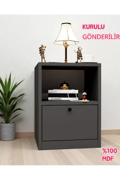 Bifur Nachtkastje met Verborgd Vakken, MDF, Wordt Kant-en-Klaar Geleverd, Montage Niet Nodig