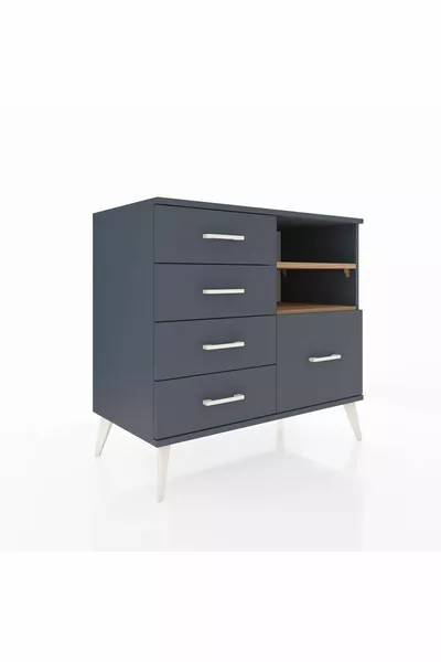 Hyperion Dressoir 2 Planken 5 Laden Antraciet-Naaldhout/Antraciet