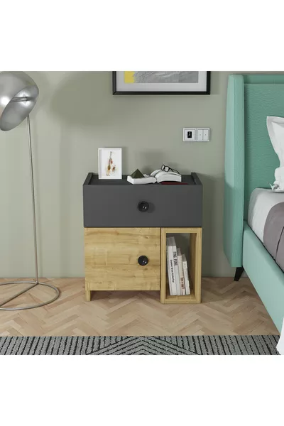 MoBiga Rondo Nachttisch mit Schrank und Schublade