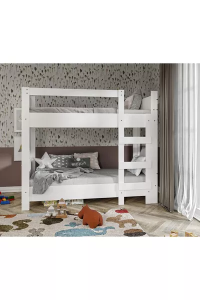 Amanos 2-Tier White Bunk Bed