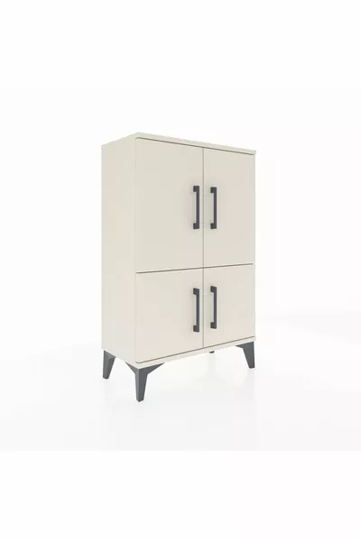 Arges Kast met 2 Planken en 4 Deuren in Aardetint-Aardetint