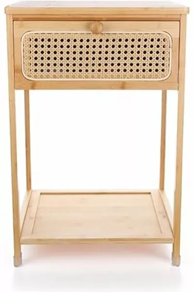 Rattan Nightstand | Natural Wood Dresser – Suitable for Bedroom and Living Room Use
