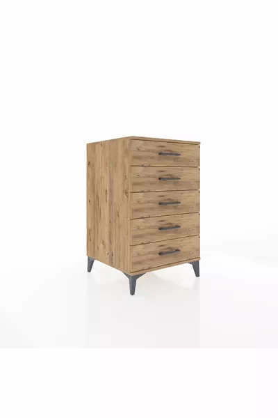 Kronos Nightstand 5-Drawer Pine-Pine
