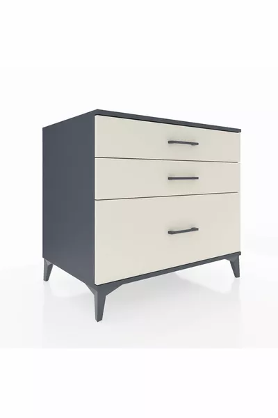 Cassettiera Kronos 3 Cassetti Antracite-Pietra di Luna