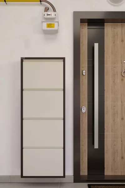 4'lü Metal Ayakkabılık - Kahverengi/krem