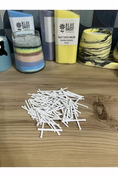  Pieces Pearl Powder Candle Wicks % Cotton Hard Candle Wicks 4cm