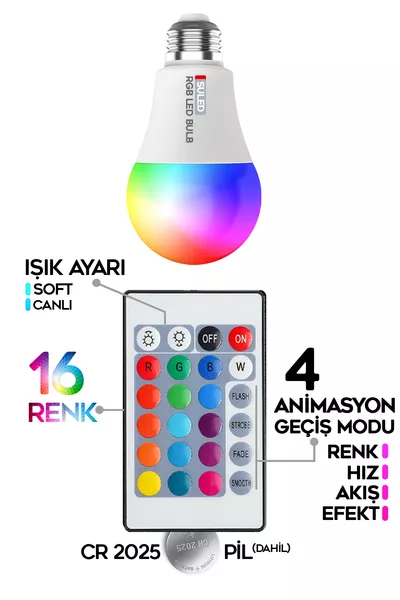 RGB LED Lamp Remote Controlled Ambient Lighting  Lumen Energy-Saving Color-Changing LED Light