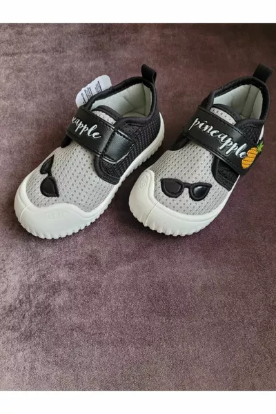 حذاء ناعم من الكتان للأطفال الصغار للمنزل والمدرسة، بنقشة الأناناس، نعل مانع للانزلاق