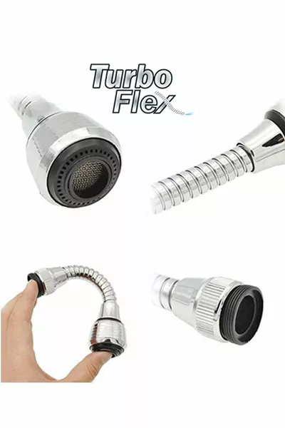 Турбо Флекс Пластиковая Гибкая Насадка на Кран с Регулируемой Двухступенчатой Функцией