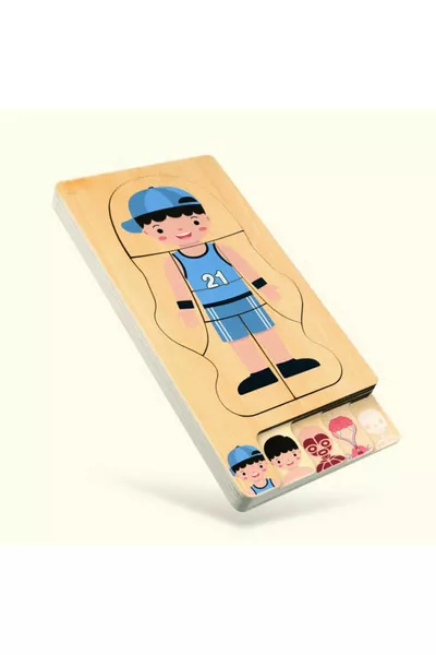 بازل خشبي لتعلم الجسد البشري للأطفال من نوع مونتيسوري وفالدفورف