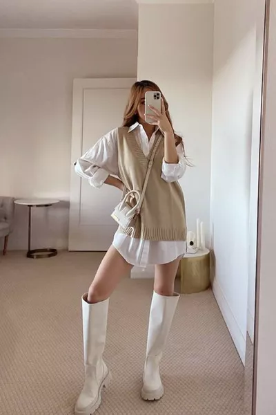 حذاء نسائي من الجلد الصناعي بلون جلد البني من فانيسا إكرو