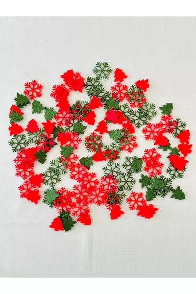 Set di Tovagliette a Tema Capodanno, Set da Tavola di Capodanno per 6 Persone Rosso