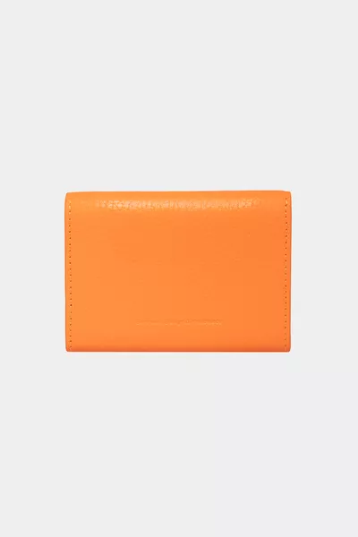  Echtes Leder Damen Herren Magnetischer Akkordeon Geldbörse Kartenetui Orange