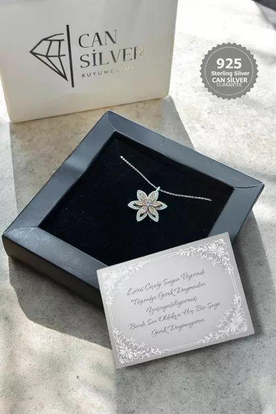 Love Necklace | Lotus Pendant -  Sterling Silver - With Jewelry Box and Gift Packaging