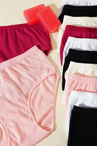 % Cotton Tutku Women’s -Pack Jacquard Assorted Bikini Panties