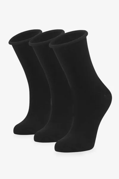 Chaussettes femme noires en bambou, sans bande élastique, lot de 3, taille 