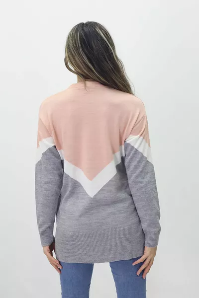 Свитер с V-образным вырезом и круглый ворот