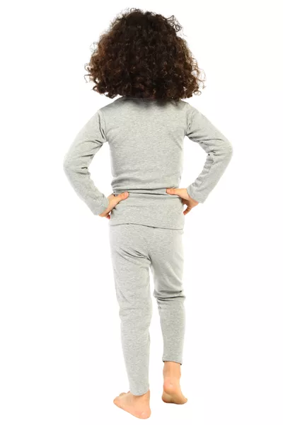 Термобелье для мальчиков, верх и низ, хлопковое, эластичное, серый меланж 