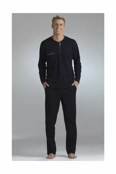 Erkek Siyah Uzun Kollu Pijama Takımı 