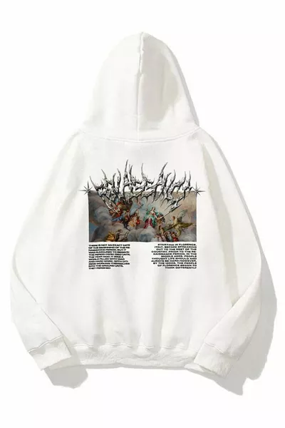 Unisex Angel Sweatshirt Hoodie White