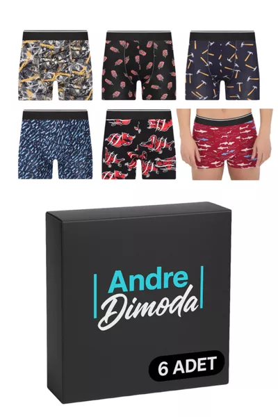 Men's 6-Pack Boxer, First-Class Fabric, Premium Package, Special Design. Plain Stretch Boxer Shorts, Ideal for Dowry Gifts