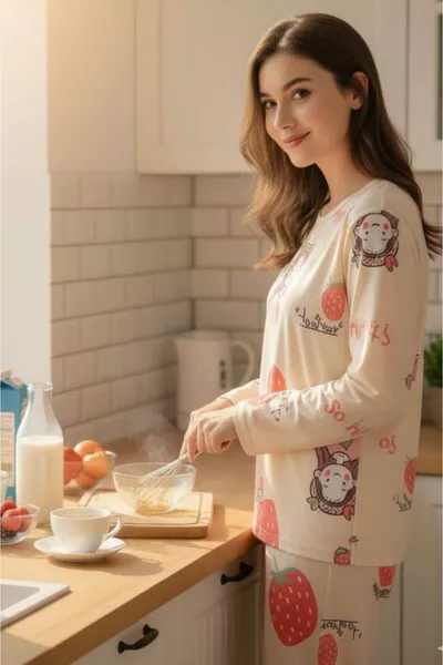 طقم بيجامة نيو ستروبيري سوبرسوفت