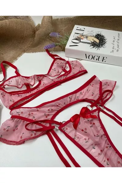 Jarretière ouverte à motifs cerisiers