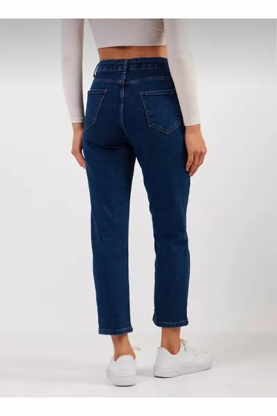 Blu scuro mamma jeans elastici che possiedono jeans da donna