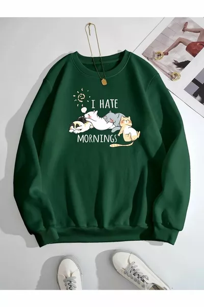 Crew Neck Unisex Printed Oversized Sweatshirt