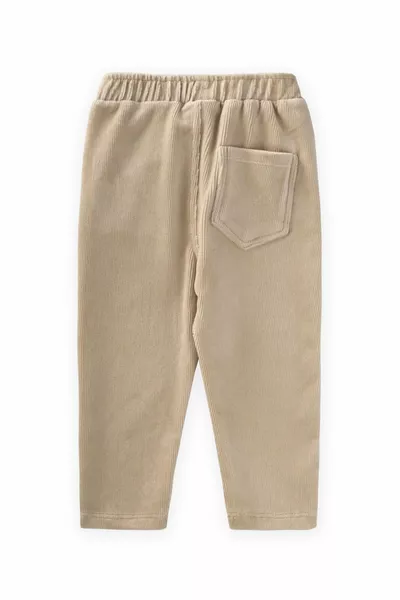 Ribbed Velvet Pants 1-8 Years Beige