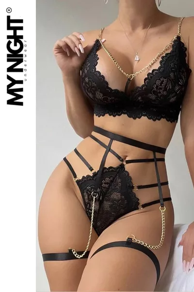 Fantastisches sexy Strumpfband-Set mit Ketten