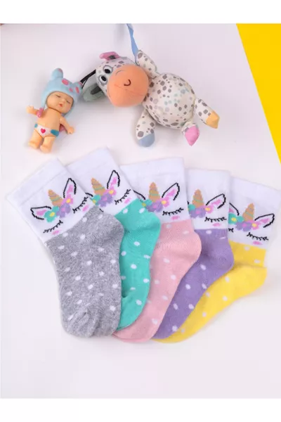 5 пар детских и подростковых носков с единорогами для школы, повседневной носки, на все сезоны