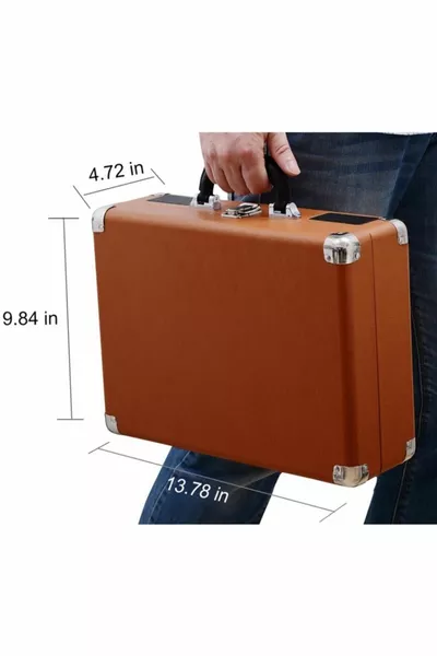 BR HANAMI Retro Bag Turntable - Bluetooth and Built-in Charging Features