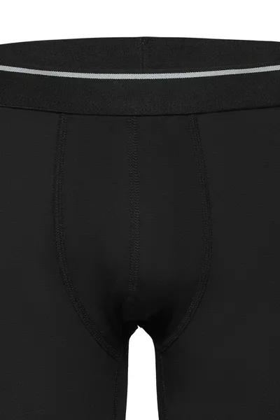 طقم بوكسر رجالي طويل من القطن الأسود بالإيلاستان 3 قطع