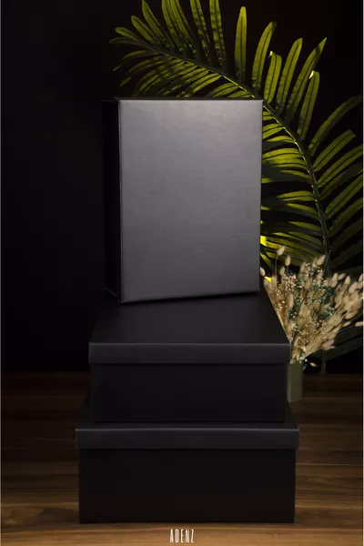 Подаръчна кутия Черен младоженец Булчински сватбен комплект Мега размер XXL