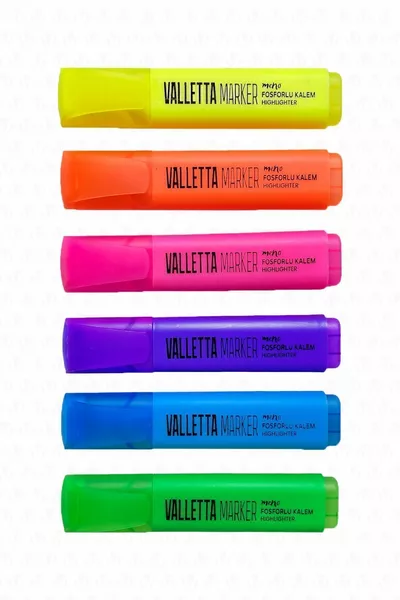 Набор из 6 ярких флуоресцентных маркеров Meno