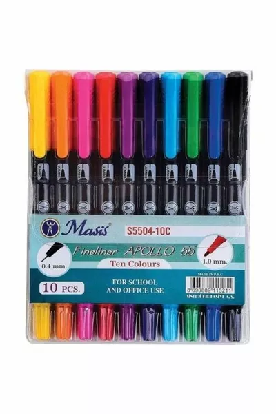 Fineliner Apollo  er Set doppelseitig 1,0 mm-0,4 mm.