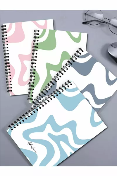 مجموعة دفاتر مربعة مخططة رباعية  ×  سم،  ورقة، غلاف كرتوني، دفتر حلزوني - سلسلة الخط