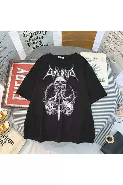 قميص جمجمة غرنج ستريتوير قوطي موديل 