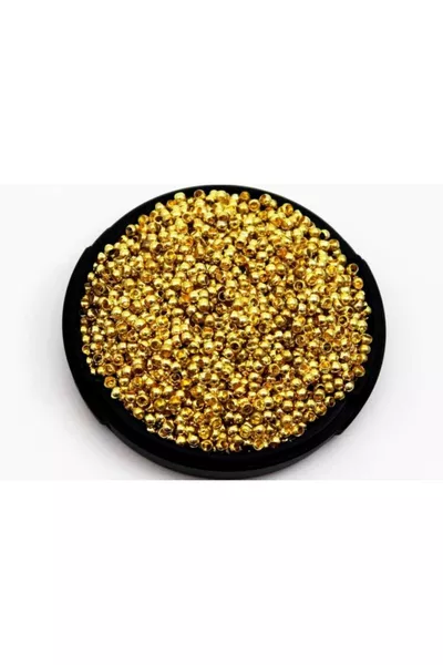  штук - 2 мм металлическая круглая застежка для промежуточного материала, жёлтое покрытие, диаметр отверстия: 1, мм, латунь