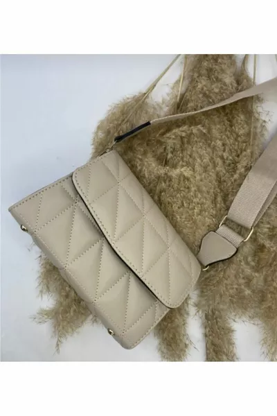 Kadın Vizon Kapitone Ayarlanabilir Kolon Askılı Çapraz Omuz Çantası