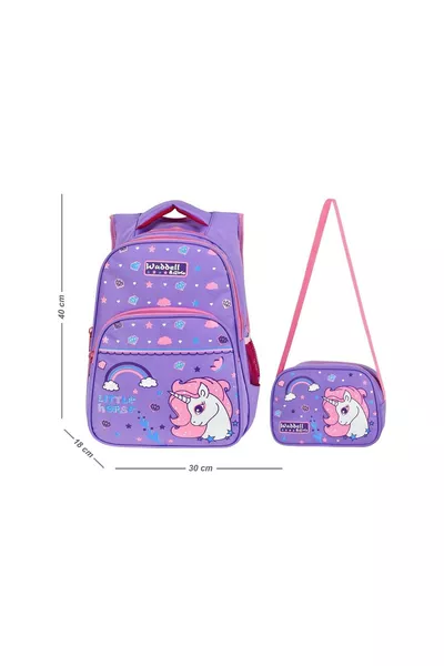 Licensed Lila Little Horse Patterned Elementary School Backpack and Lunch Bag